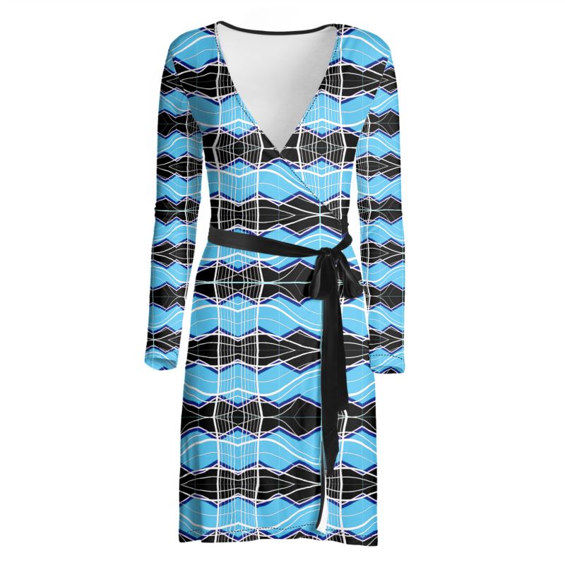 Turquoise Frequency Wrap  Dress