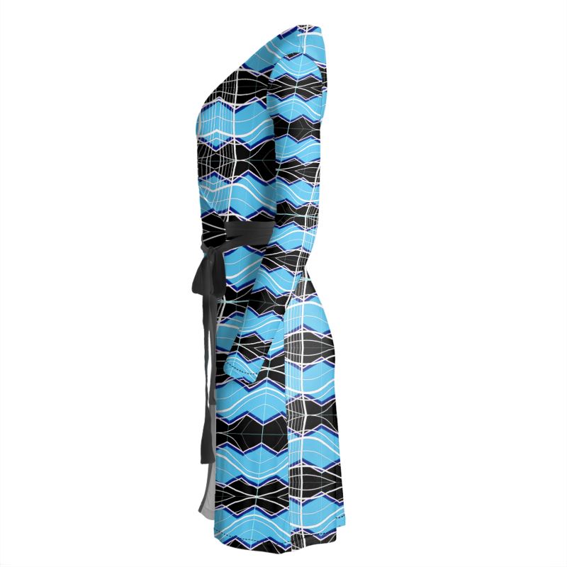 Turquoise Frequency Wrap  Dress