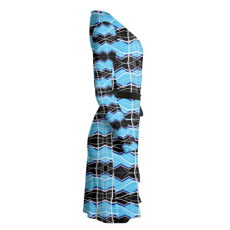 Turquoise Frequency Wrap  Dress