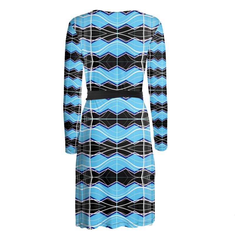 Turquoise Frequency Wrap  Dress