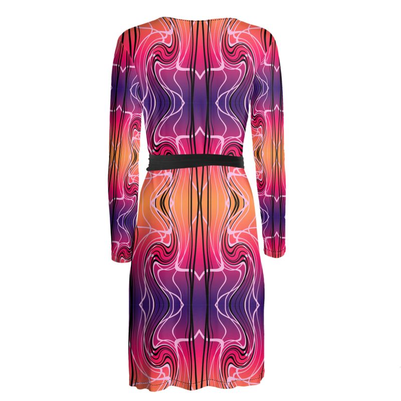 Daisy Inferno Women's Crimson Wave Luxe Wrap Dress