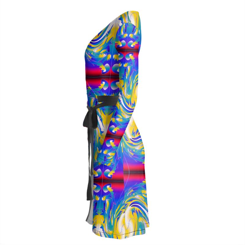Daisy Inferno™ The Electric Horizon Kinetic Wrap Dress