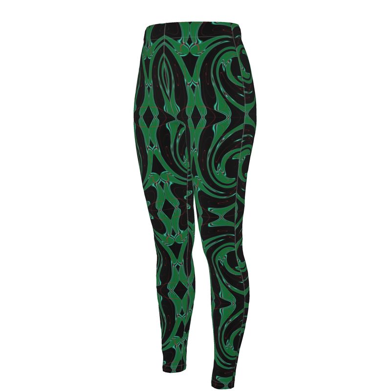 Daisy Inferno Women’s Verdant Vortex Designer Cindy Leggings – High-Waisted, Squat-Proof, Sculpting Performance Fabric