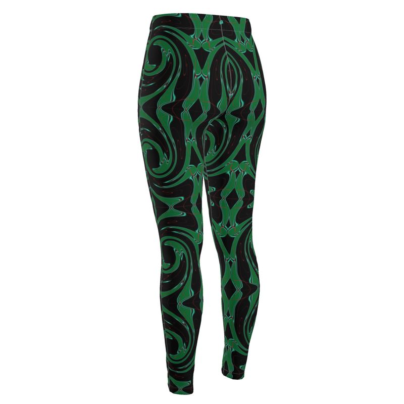 Daisy Inferno Women’s Verdant Vortex Designer Cindy Leggings – High-Waisted, Squat-Proof, Sculpting Performance Fabric
