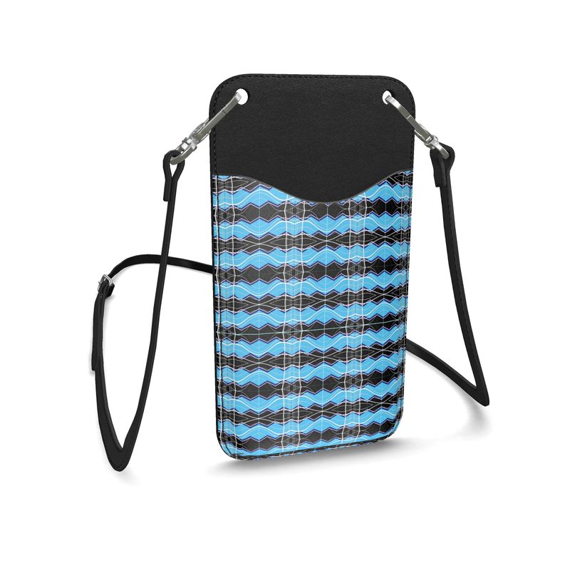 Turquoise Frequency Leather Phone Case With Strap by Daisy Inferno