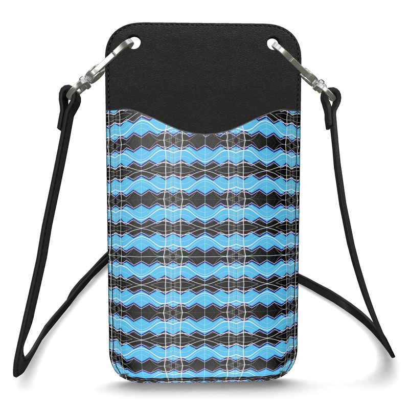 Turquoise Frequency Leather Phone Case With Strap by Daisy Inferno
