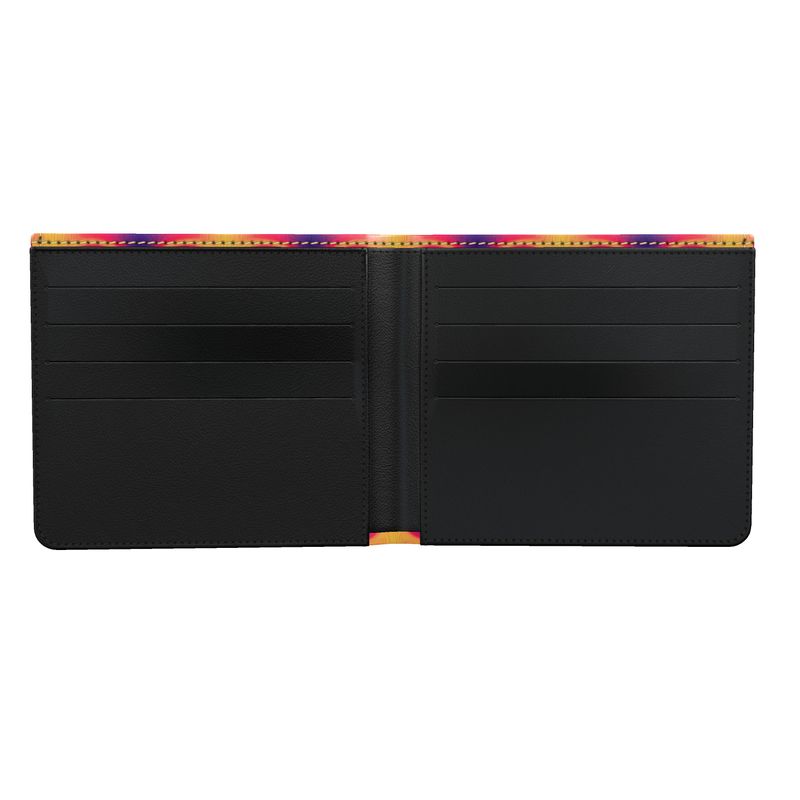 The Solar Flare Men's Leather Bifold Wallet  By Daisy Inferno