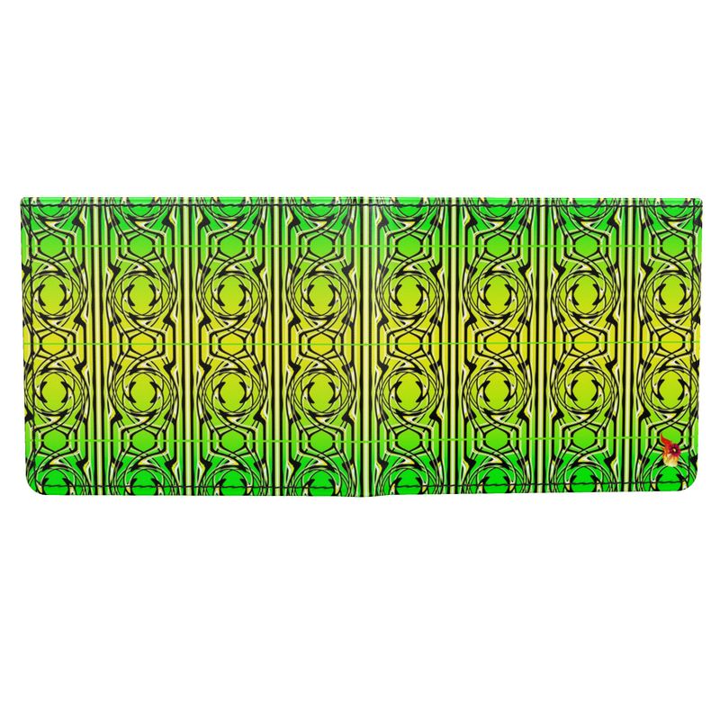 The Neon Lattice Men's Leather Bifold Wallet  By Daisy Inferno™