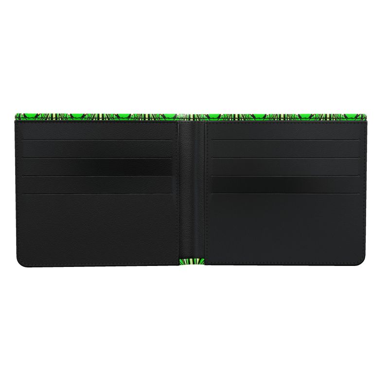 The Neon Lattice Men's Leather Bifold Wallet  By Daisy Inferno™