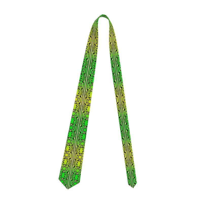 Daisy Inferno Men's Neon Lattice Graphic Necktie