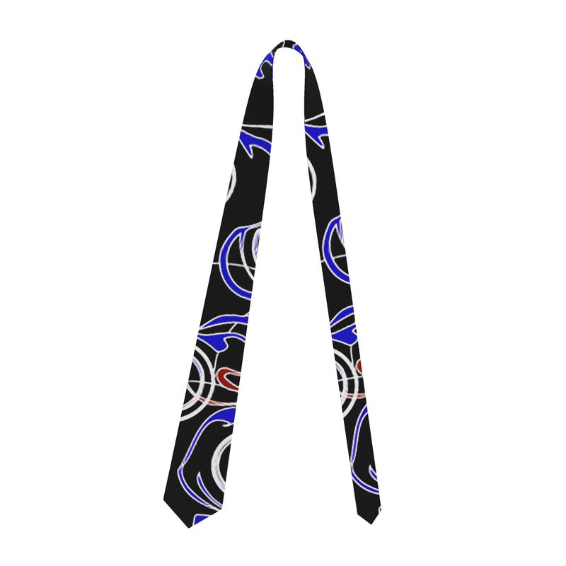 Daisy Inferno™ Electric Pulse Satin Necktie For Men – Modern Abstract