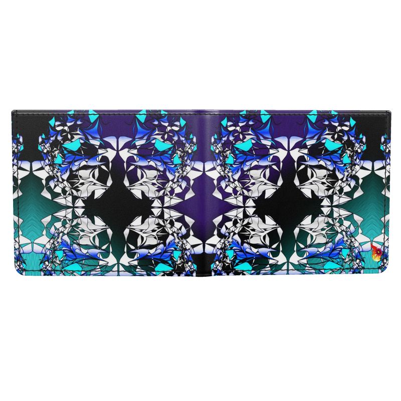 Daisy Inferno Azure Kaleidoscope Men's Slim Bifold Wallet