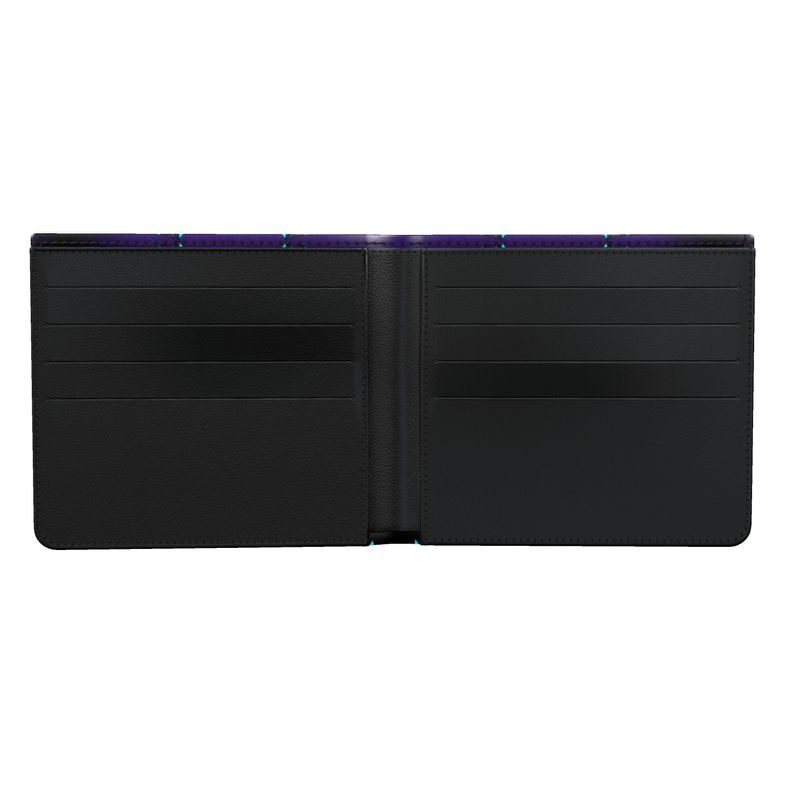 Daisy Inferno Azure Kaleidoscope Men's Slim Bifold Wallet