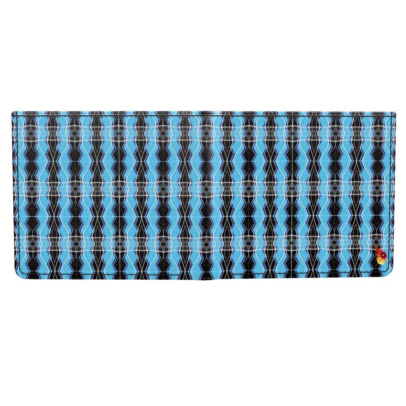 Daisy Inferno Men’s Leather Bifold Wallet – Turquoise Frequency