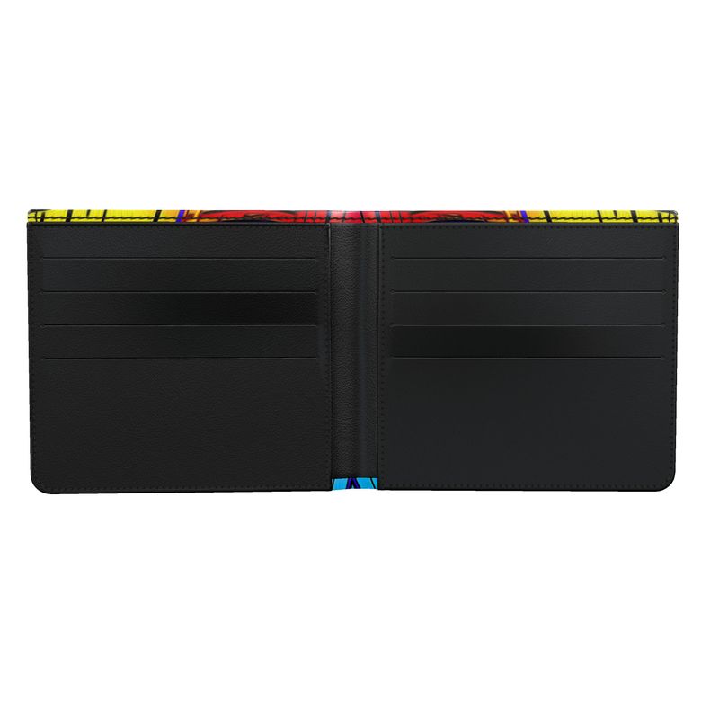 Daisy Inferno Men's Leather Bifold Wallet - Techno Prism
