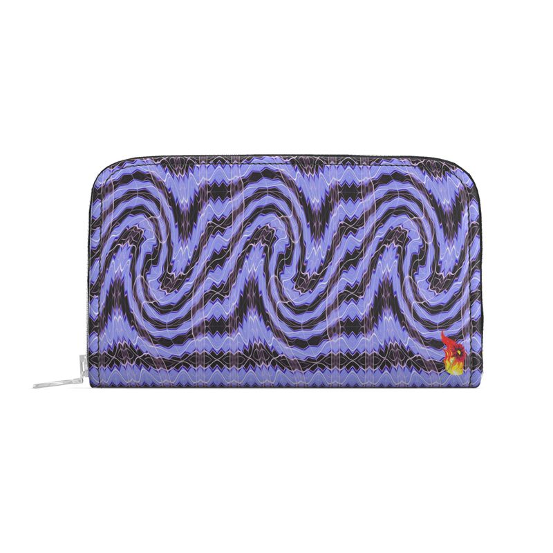 Daisy Inferno Women’s Leather Zip-Around Wallet – Lavender Pulse