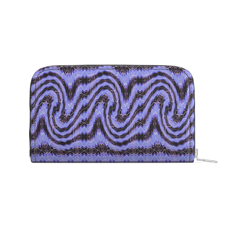 Daisy Inferno Women’s Leather Zip-Around Wallet – Lavender Pulse