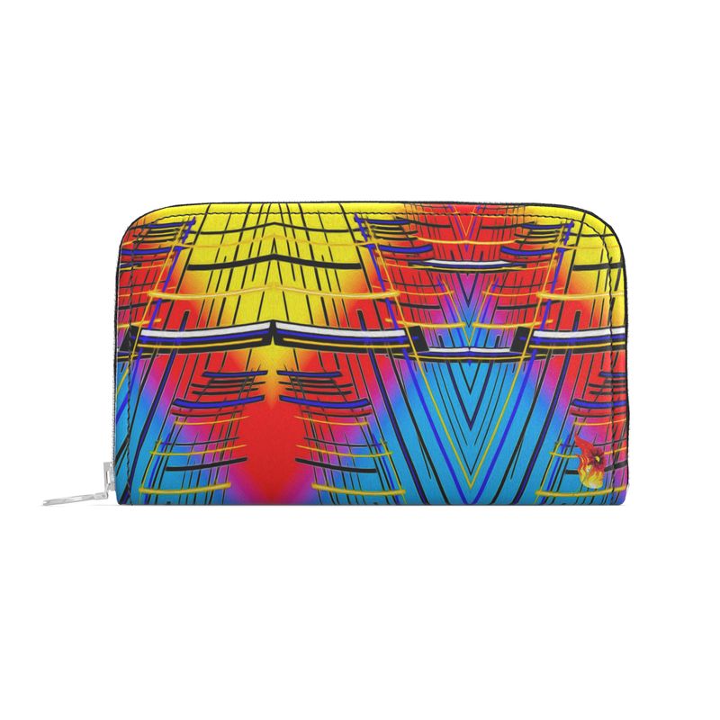Daisy Inferno | Women’s Zip-Around Leather Wallet – Techno Prism