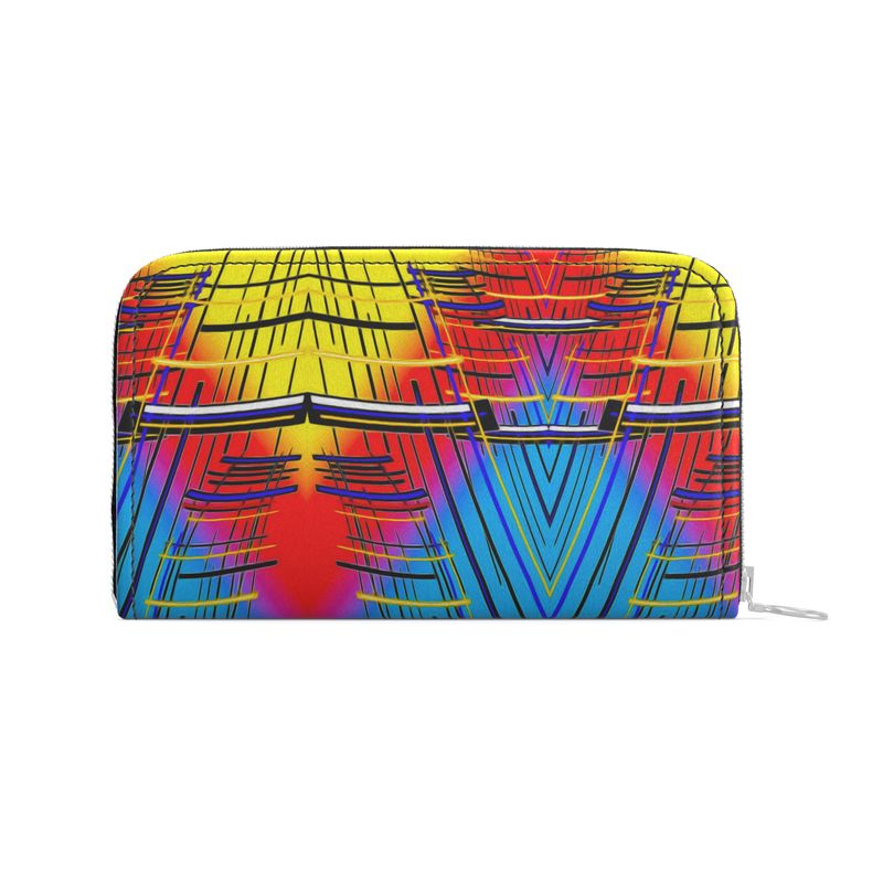 Daisy Inferno | Women’s Zip-Around Leather Wallet – Techno Prism