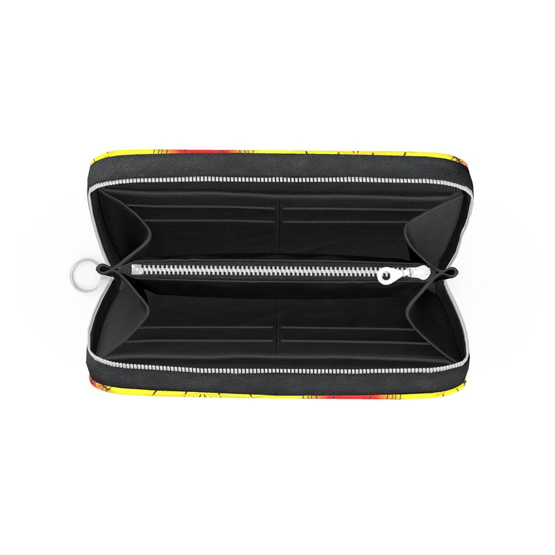 Daisy Inferno | Women’s Zip-Around Leather Wallet – Techno Prism