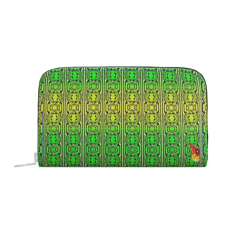 Daisy Inferno Women’s Leather Zip Wallet – Neon Lattice