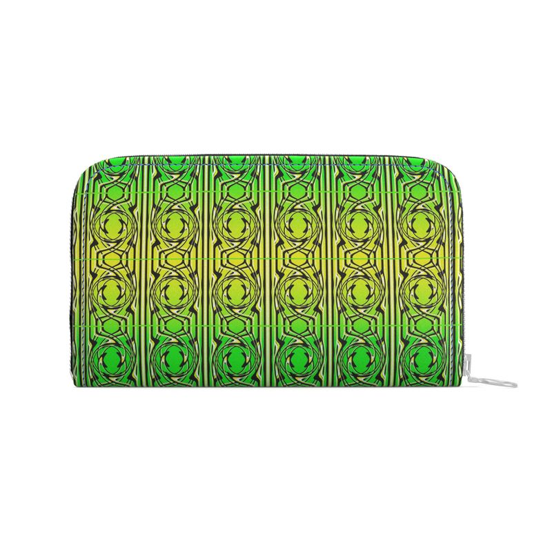 Daisy Inferno Women’s Leather Zip Wallet – Neon Lattice
