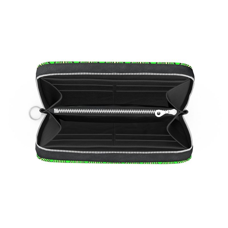 Daisy Inferno Women’s Leather Zip Wallet – Neon Lattice