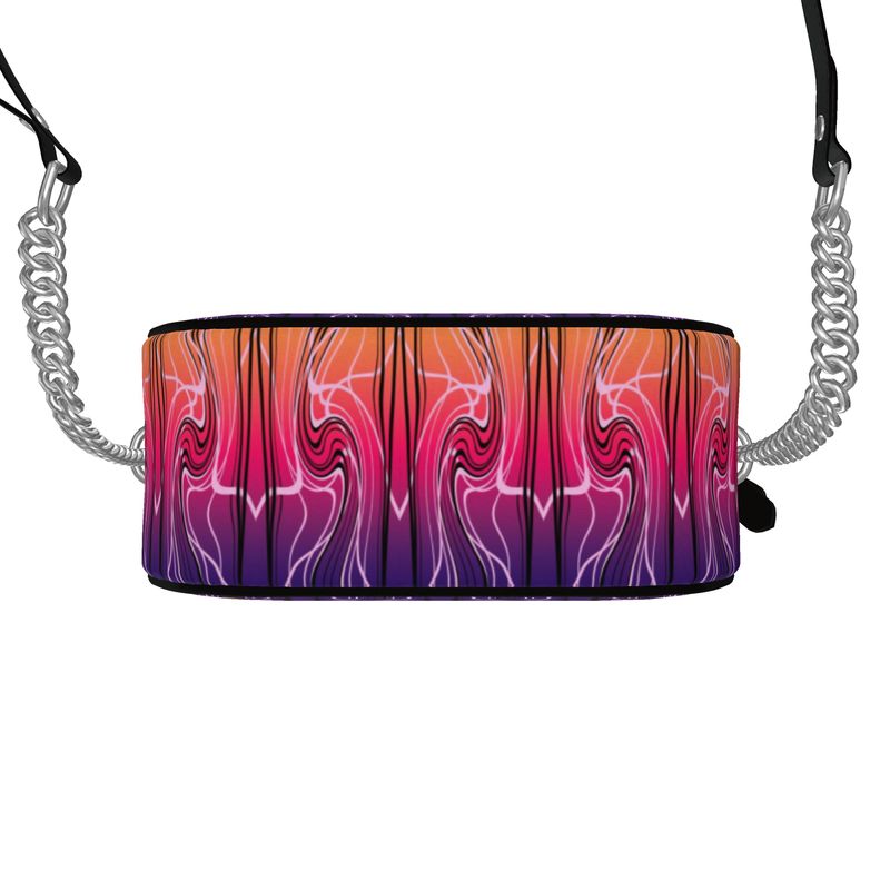 Daisy Inferno | Designer Round Crossbody Bag – Crimson Wave