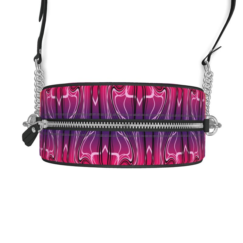 Daisy Inferno | Designer Round Crossbody Bag – Crimson Wave