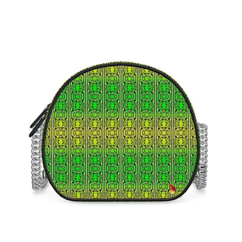 Daisy Inferno | Designer Round Crossbody Bag – Neon Lattice