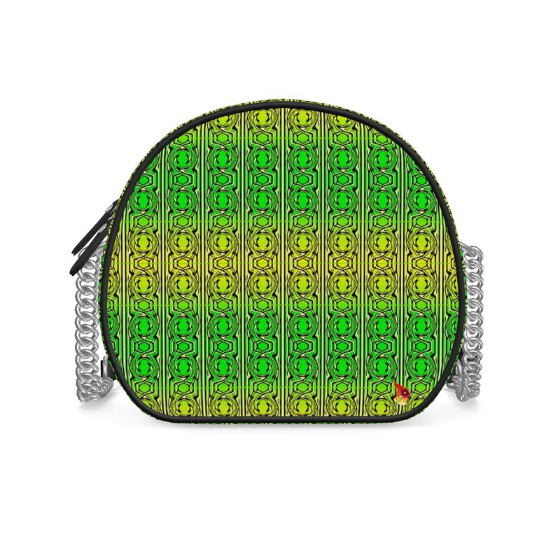 Daisy Inferno | Designer Round Crossbody Bag – Neon Lattice