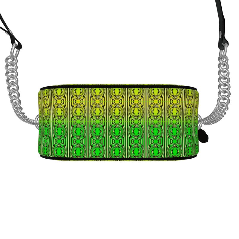 Daisy Inferno | Designer Round Crossbody Bag – Neon Lattice