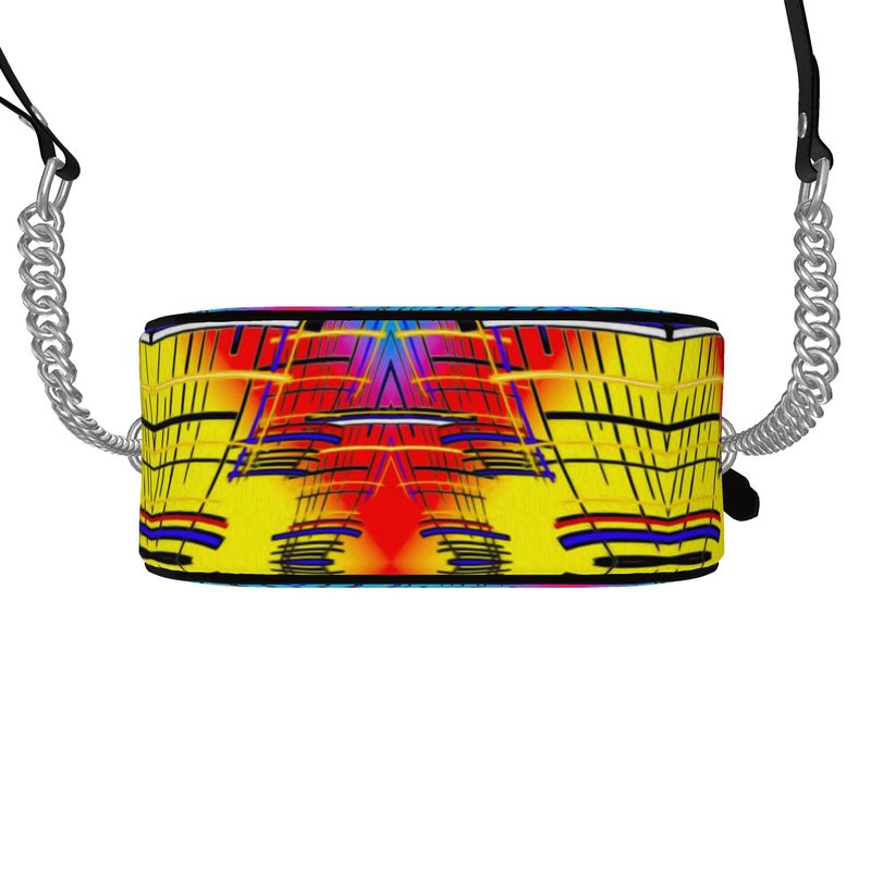 Daisy Inferno | Designer Round Crossbody Bag – Crimson Wave