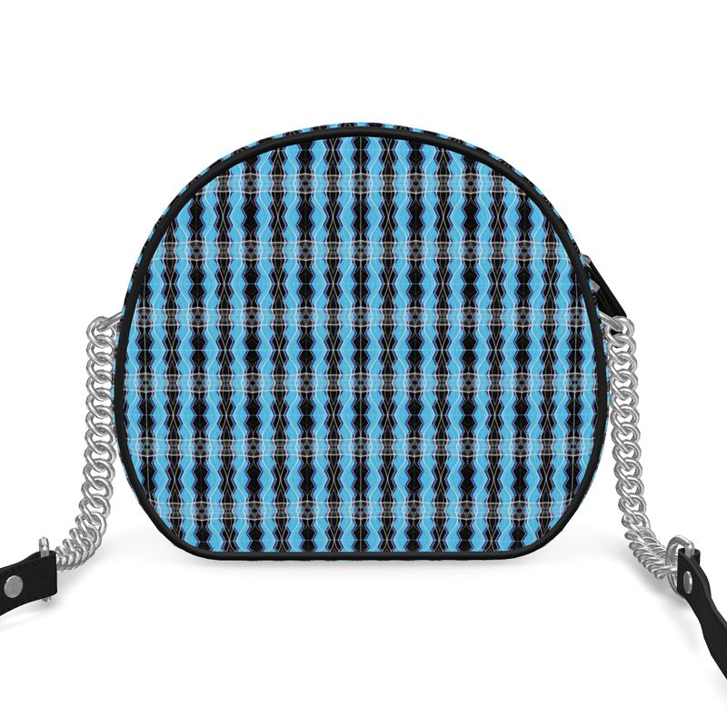 Daisy Inferno | Designer Round Crossbody Box Bag - Turquoise Frequency