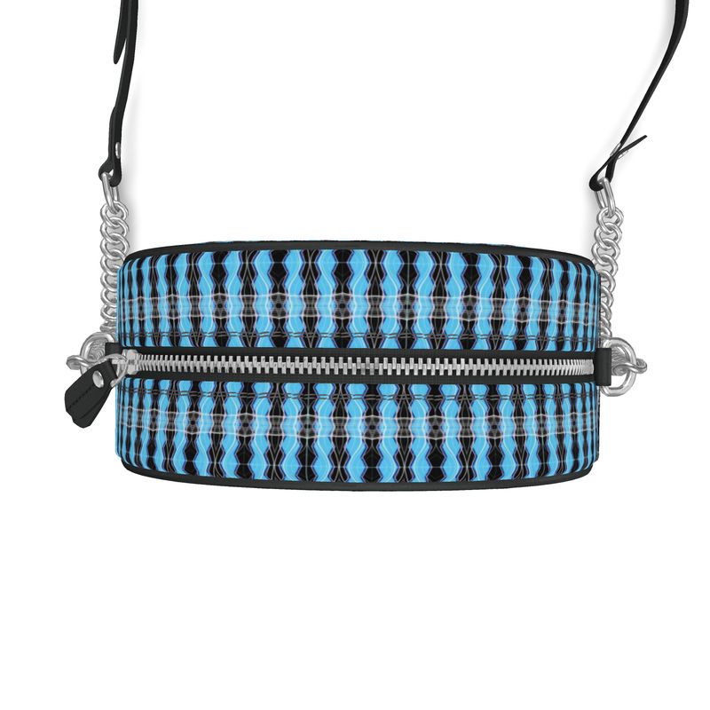 Daisy Inferno | Designer Round Crossbody Box Bag - Turquoise Frequency