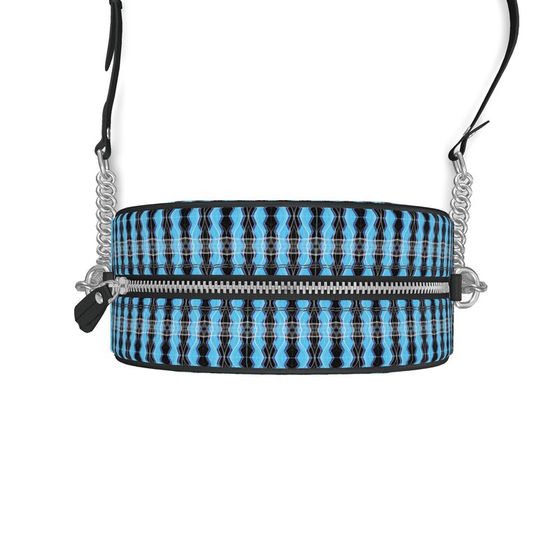Daisy Inferno | Designer Round Crossbody Box Bag - Turquoise Frequency