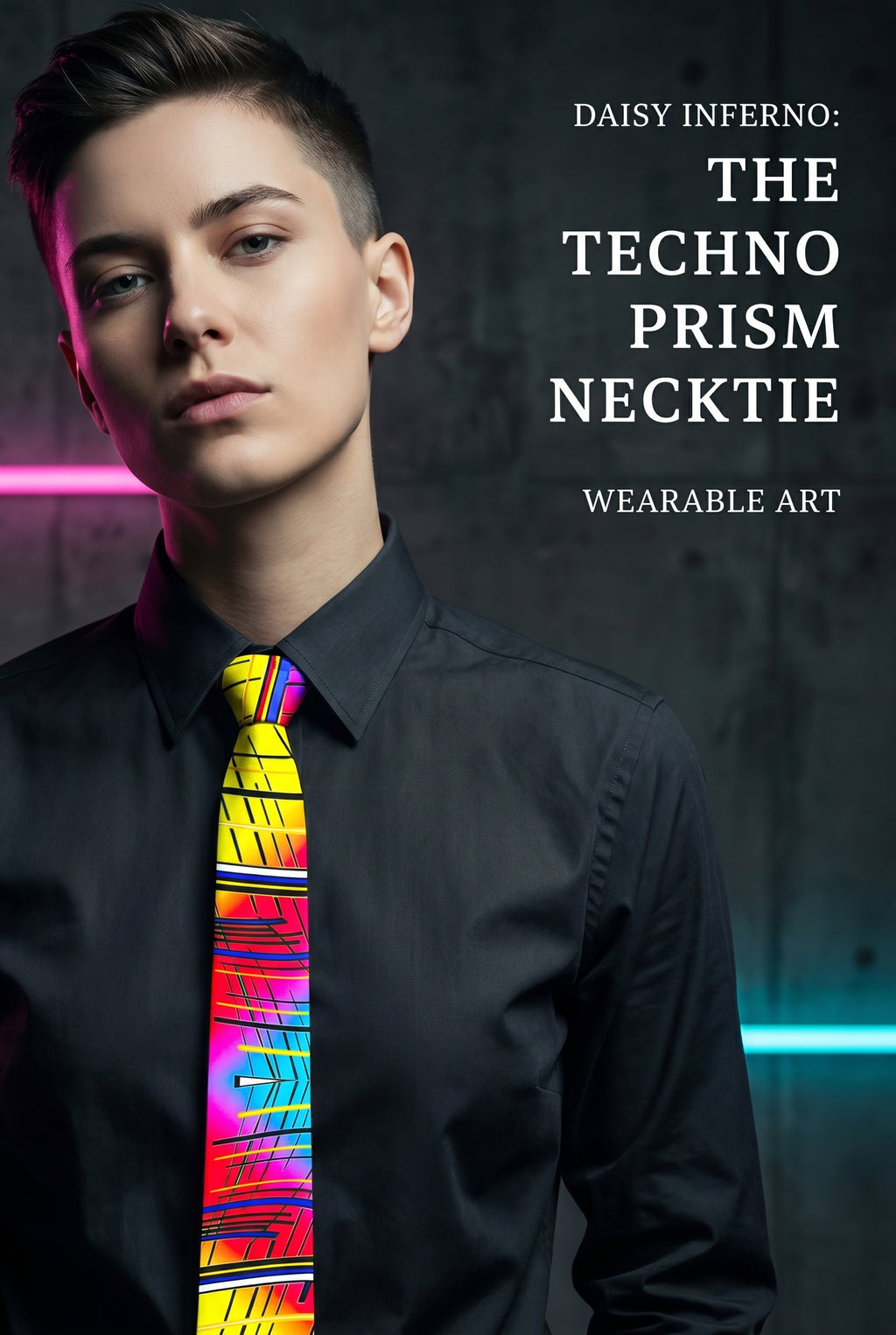 Daisy Inferno™ Men's Techno Prism Graphic Necktie