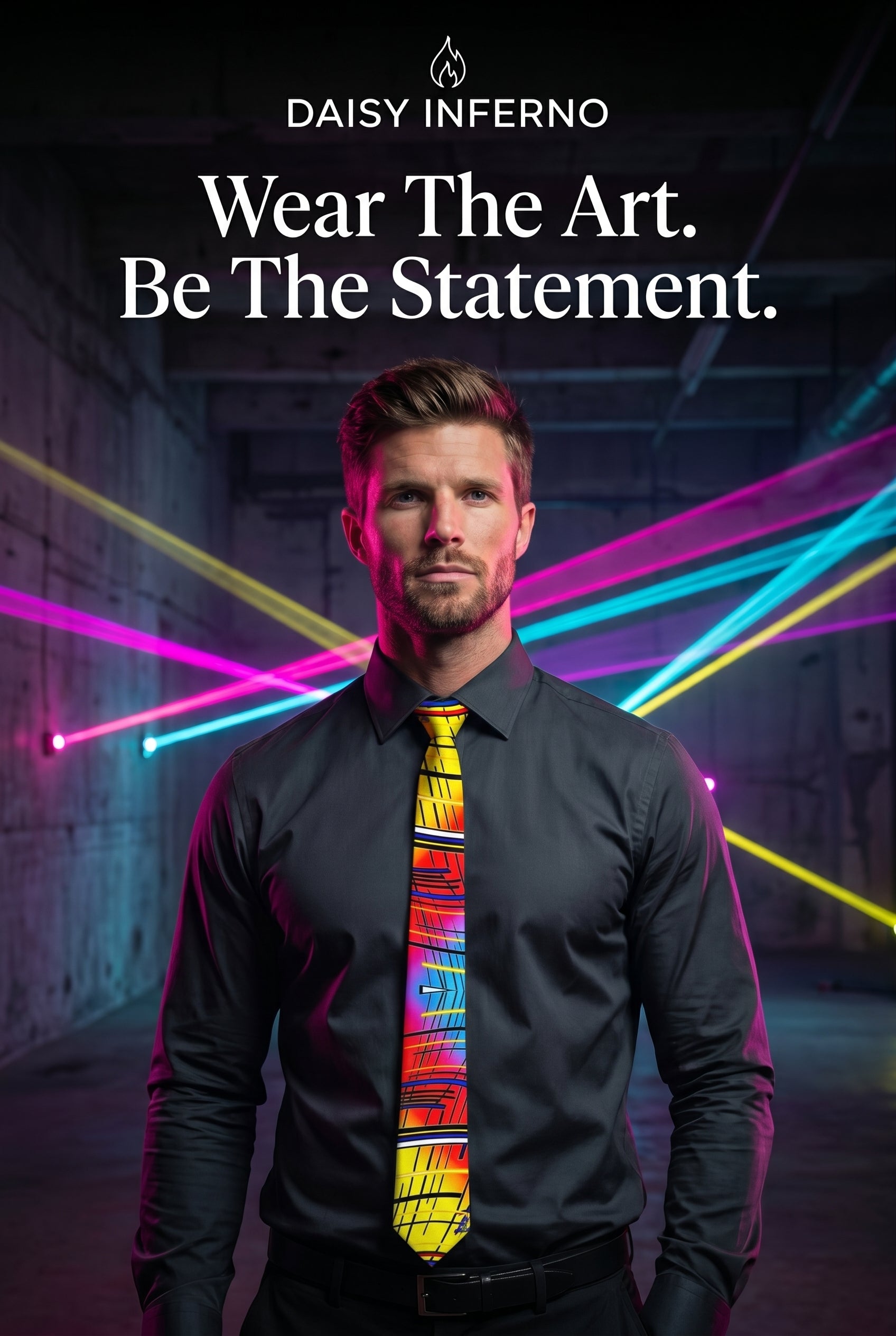 Daisy Inferno™ Men's Techno Prism Graphic Necktie