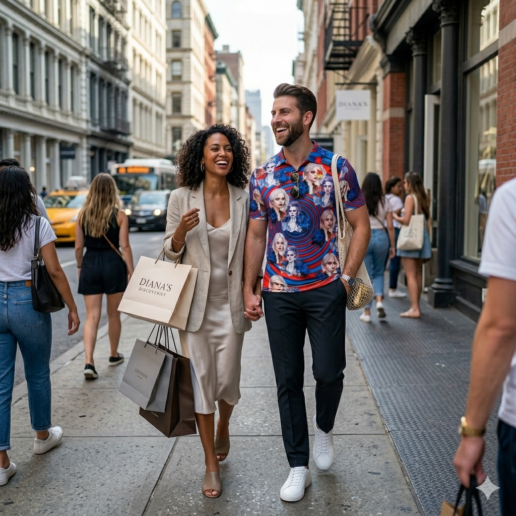 Elevate your style with the Hypnotic Muse men's polo. Featuring a vibrant, symmetrical fractal print on breathable cotton-poly fabric. Perfect for work, sports, or casual wear.
