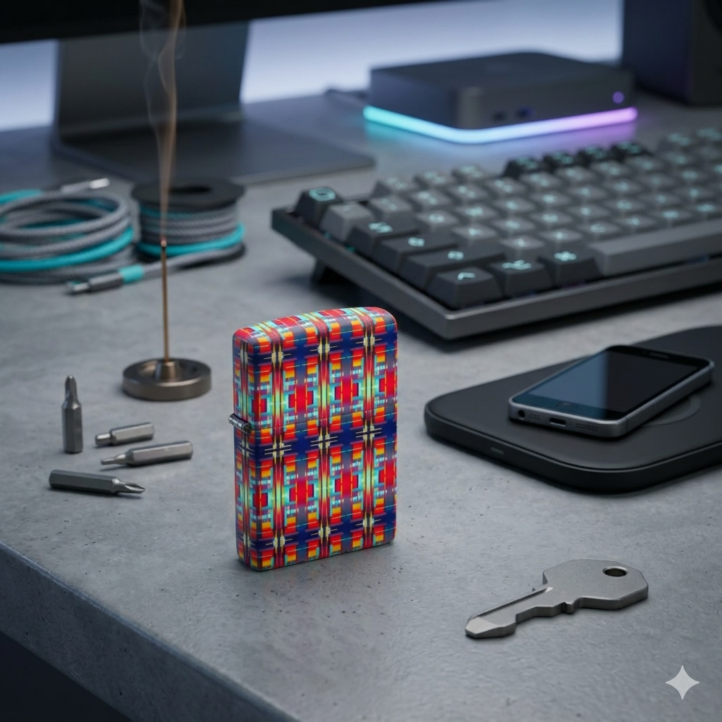 Zippo® Lighter -  Spectrum Grid Geometric Design by Daisy Inferno