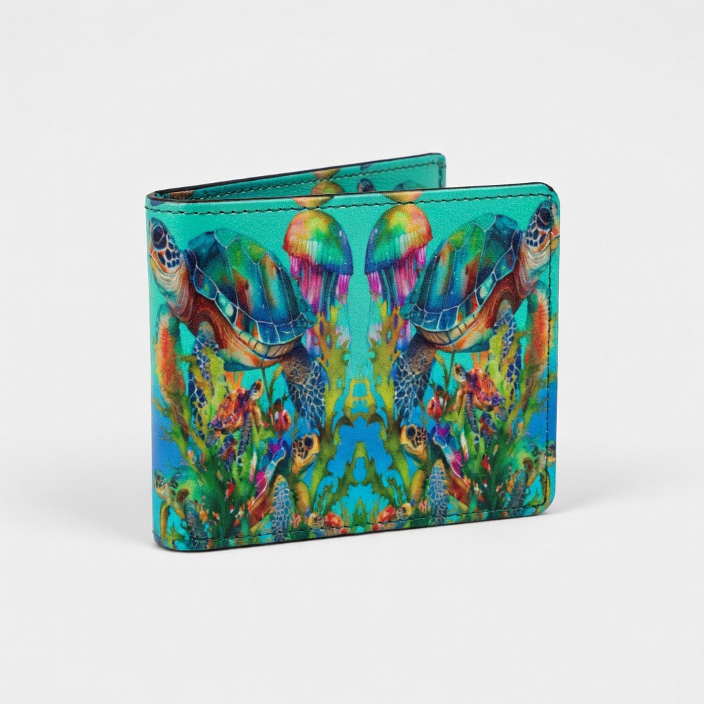 The Oceanic Dream Men's Leather Bifold Wallet  By Daisy Inferno
