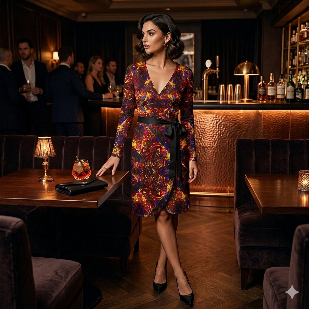 The Eternal Ember Luxe Wrap Dress By Daisy Inferno