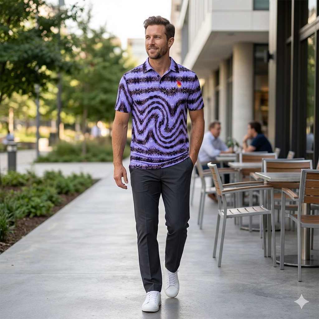 Daisy Inferno™ Men's Lavender Pulse Performance Polo (XXS-7XL)