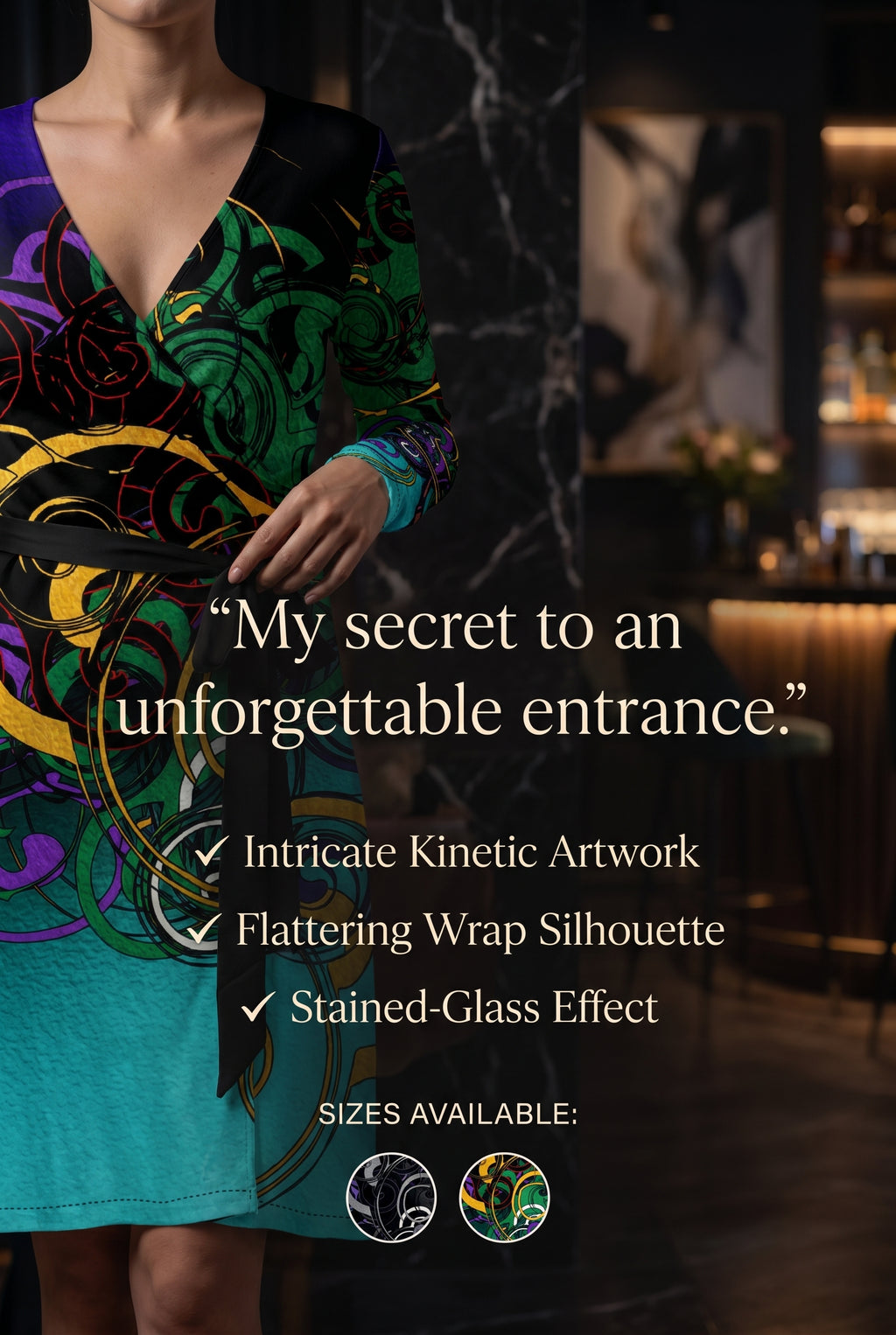 Daisy Inferno™ Midnight Mosaic Luxe Wrap Dress