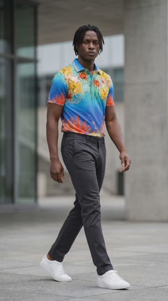 Daisy Inferno™ Abyssal Bloom Men’s Polo Shirt